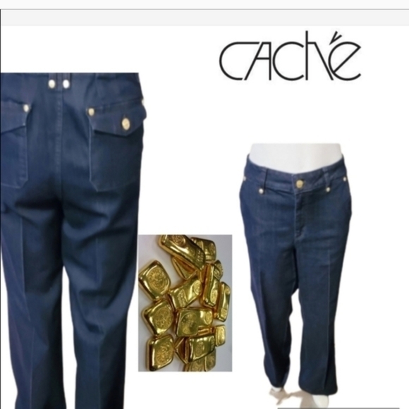 Caché Gold button cuffed‎ trouser jeans 12 - Picture 3 of 13